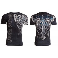 Xtreme Couture AFFLICTION Mens T-Shirt PANTHER Cross Wings Tattoo Biker